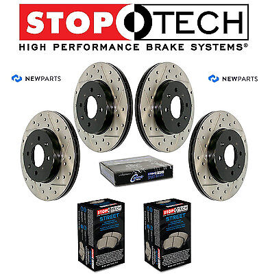 For Honda Acura Front & Rear SportStop Drilled & Slotted Brake Rotors Kit