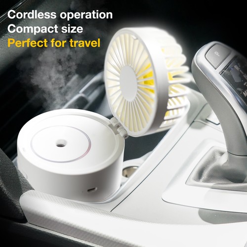 Portable Mini USB Ultrasonic Mist Humidifier With Air Circulator Fan 2 in 1 - Picture 10 of 27