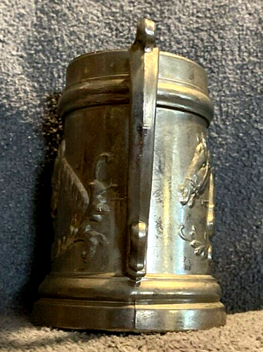 Vintage Pewter Relief Horse Motif 3-1/4" Mug Cup Stein Made in Italy - Picture 6 of 9