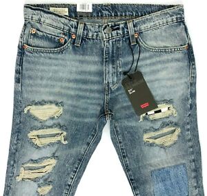 Levi’s Premium 511 Slim Patch Ripped Destroyed Big E Jeans Men Szs. 32