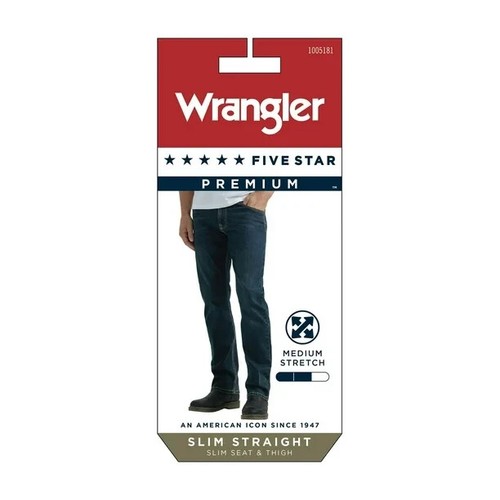 Wrangler Five Star Premium Slim Straight Jeans Mid Rise Stretch Men's 30 x 32 - Picture 8 of 10