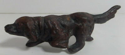 Cast iron dog heavy small 5 3/8'' long pointer hunting vintage