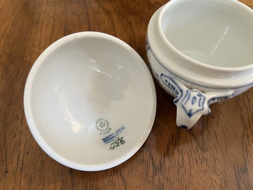 Royal Copenhagen Cream and Sugar Set Fluted Plain 1/428 and 1/60 - Picture 7 of 10