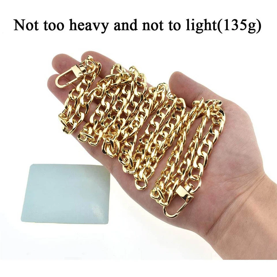 120cm Flat Metal Chain Replacement For Shoulder Bag Handbag Strap Cross Body UK - Image 4 of 4