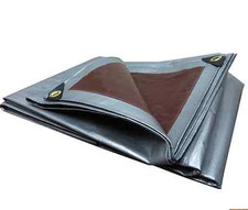 Brown Silver Extreme Duty Water Resistant Tarp 12 MIL Thick, Reinforced Corners