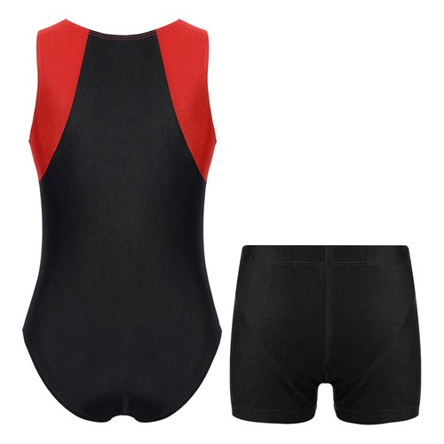 UK Boys Girls Gymnastics Leotard with Shorts Tumbling Dance Unitard Dancewear - Picture 40 of 53