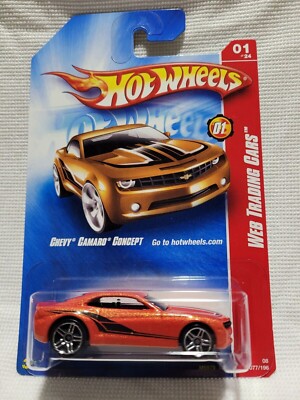 2008 HOT WHEELS WEB TRADING #77 CHEVY CAMARO CONCEPT PEARL ORANGE