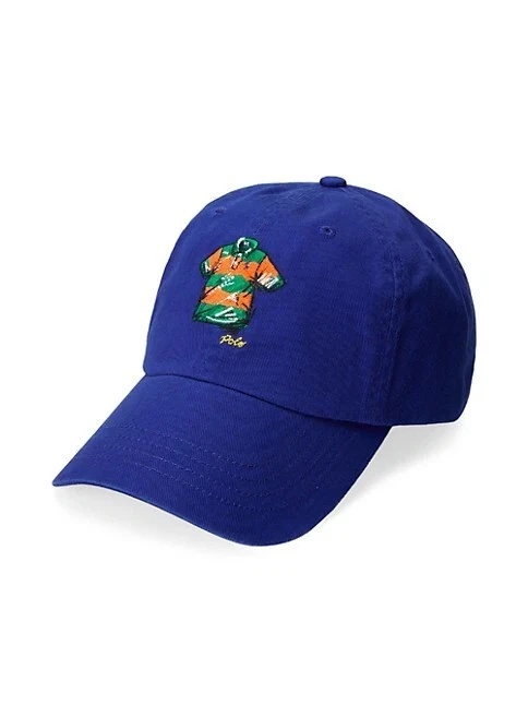 Polo Ralph Lauren Embroidered Cotton Rugby Shirt Twill Sport Cap O/S Blue NWT