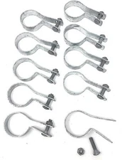  Tension Bands with Bolts & Nuts for Chain Link Fence (1-7/8") 10 PK