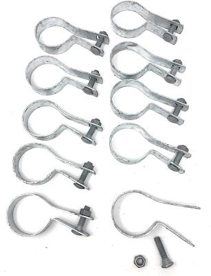  Tension Bands with Bolts & Nuts for Chain Link Fence (1-7/8'') 10 PK