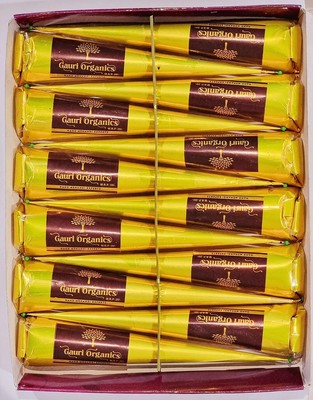Gauri Organics Herbal Bridal 100% Natural Mehandi Cone for Body Art Pack Of 24