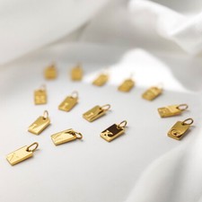 26 English Letters Pendant Parts Stainless Steel Gold-plated Pendant