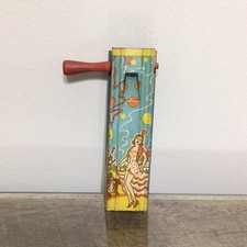 Vintage USA Metal Toy Noise Maker Tin Litho 4.75" Party New Years