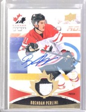 2016-17 UD Team Canada Juniors Gold Spectrum Auto Patch #120 Brendan Perlini 199
