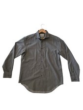 CK Calvin Klein Button Up Collared Shirt Long Sleeve Slim Fit Gray Mens SZ L EUC