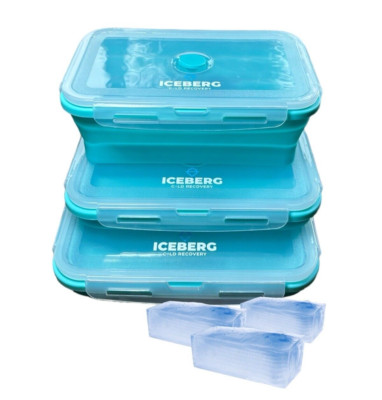 Eiswürfelschalen Behälter für Kalttauchbadewanne (3er Pack) Deckel zum Einfrieren