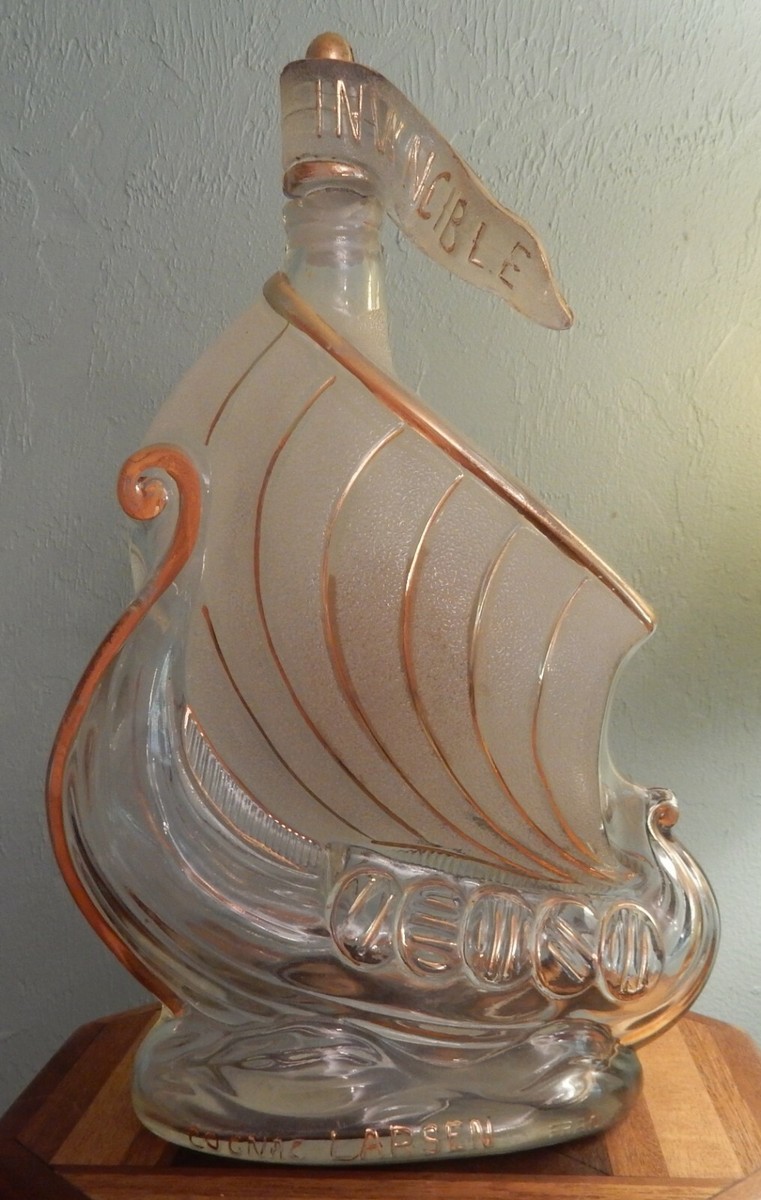 Large Vintage 1960's Larson Cognac Invincible Ship-Shaped