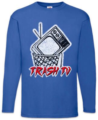 Trash TV Langarm T-Shirt Television Fun Bin Garbage Criticism Geek Nerd