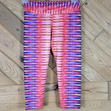 PrAna Womens Size Medium Multicolor Striped Capri Leggings Made In USA