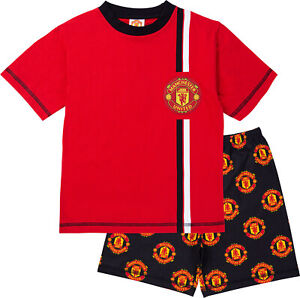 Manchester United Football Garçons Noir Pyjamas 4-5 ans Short & Top BRAND NEW