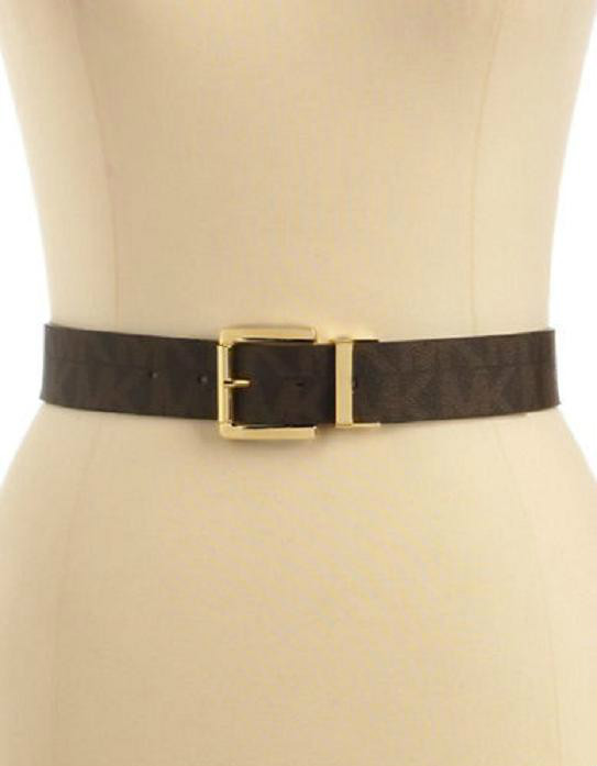 MK Logo Denim BrownTwist ReversibleBelt Small NWT MICHAEL KORS Women main image 3