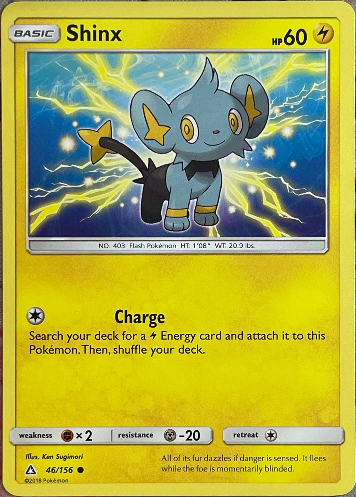 Shinx - 46/156 - Ultra Prism Pokemon 2018