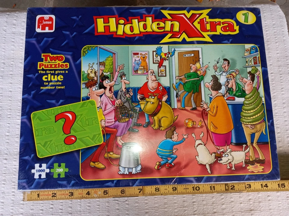 Jumbo  Hidden Xtra #1  At The Vets  1000 & 200 Piece Jigsaw Puzzle Sealed - Image 3 of 4