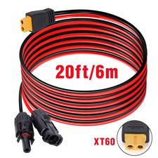 20 ft XT60 Female to Solar Connector 12 AWG Solar Panel Extension Charging Cable