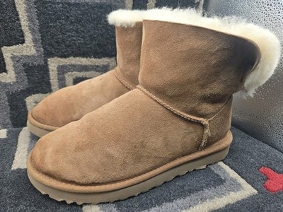 UGG Womens Mini Bailey Bow II Chestnut Winter Boot Brown Size 8