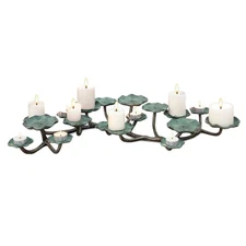 Aluminum 18 Candle Blossom Candelabra Pillar Votive Tea Light