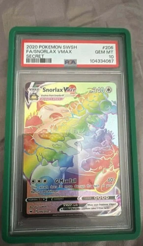 2020 Pokemon TCG Sword & Shield Snorlax VMAX 206/202 Secret Rare Holo PSA 10