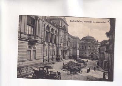 F8806) Ansichtskarte, BADEN-BADEN - Friedrichs- Augusta Bad mit altem AUTO