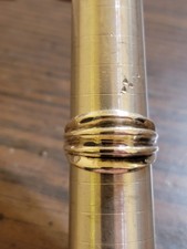 ribbed sterling silver band ring. size 8.5,6.2 grams