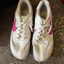 Size 6.5 - Nike Zoom Rival Distance White With Pink Swish