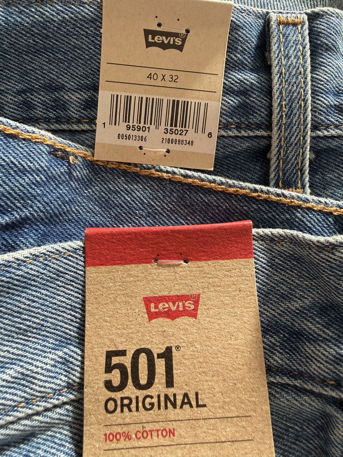 Levi's Men's 501 Original Fit Jeans 100% Cotton On My Radio Med. Wash 40x32 NWT thumbnail 5