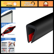 Self-Adhesive Rubber Edge Trim Protector for 1/4" Mirror  Flexiglass, 20ft Blac