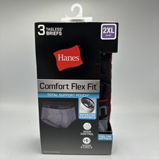 Hanes Comfort Flex Fit Tagless Briefs - Support Pouch - 3 Pack - 2XL 44-46 