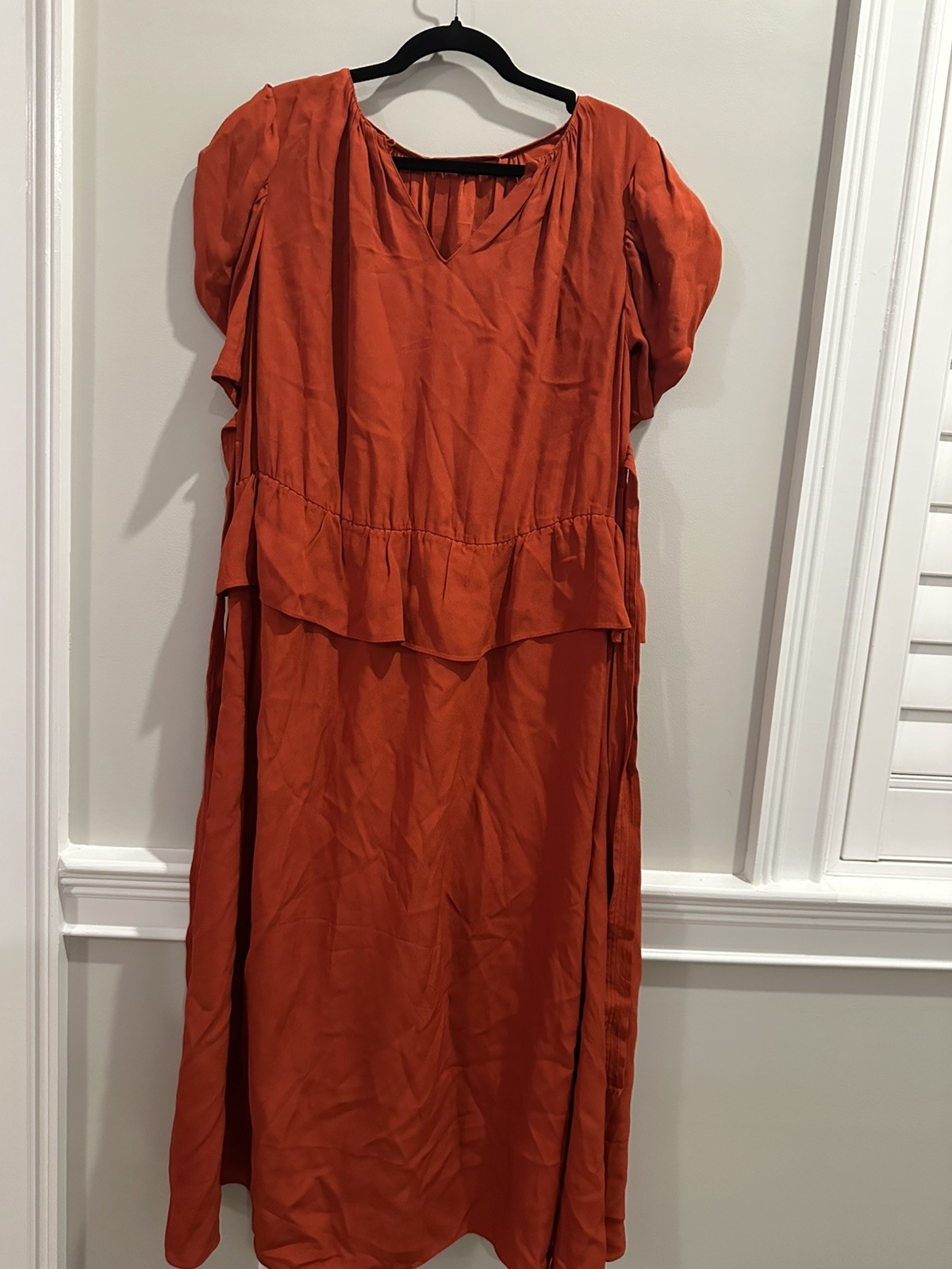 Ulla Johnson Midi Marion Dress Womens Size Red Or… - image 5