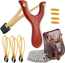 Solid Wooden Slingshot Set, Classic Sling Shot for Hunting, Perfect Hunting Gear