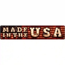 Made in the USA Bulb Lettering American Flag Novelty Metal Street Sign