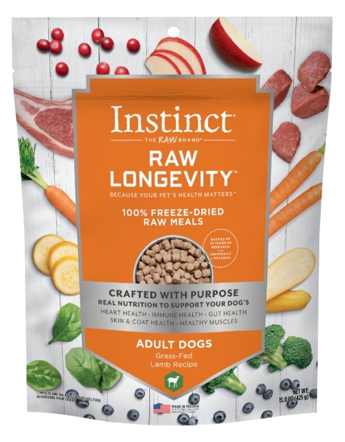 15oz  Instinct Raw Longevity Lamb Freeze-Dried Adult Dog Food