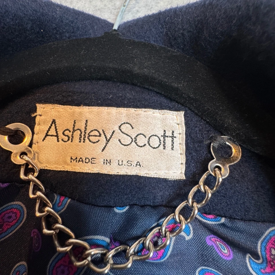 Abrigo de lana Ashley Scott para mujer abrigo largo vintage clásico forrado de cachemira EE. UU. XL Foto 4 de 4