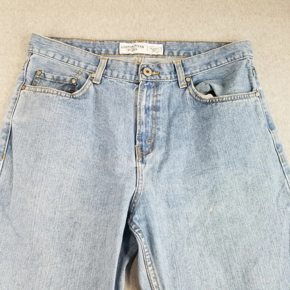 Pantalones de mezclilla Canyon River para hombre talla 32x34 de colección lavado claro 100 % algodón Normcore Workcore Foto 2 de 4