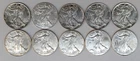 Lot of 10 - $1 American Silver Eagle Coin 1 oz - Random Year - US Mint