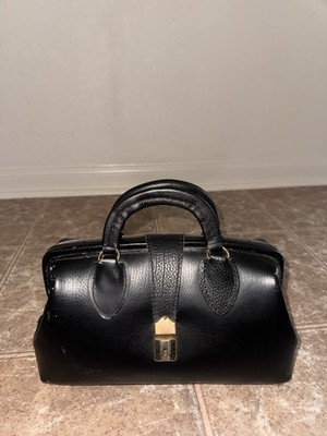 Doctors Bag Vintage Black Leather SCHELL  Retro! Great Shape! Classic!