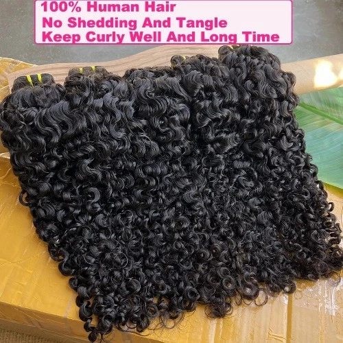 Paquetes de cabello humano crudo rizado birmano 12A sin procesar vietnamita hinchable rizado Foto 4 de 4