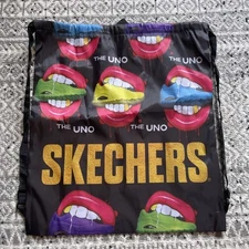 The Uno Sketchers Shoes Drawstring Backpack Bag 20x17 Gym Bag