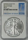 2017-W Burnished American Silver Eagle NGC MS70 First Day of Issue ✪COINGIANTS✪