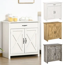 Farmhouse Barn Door Sideboard Buffet Storage Cabinet Coffee Bar X-shaped Element