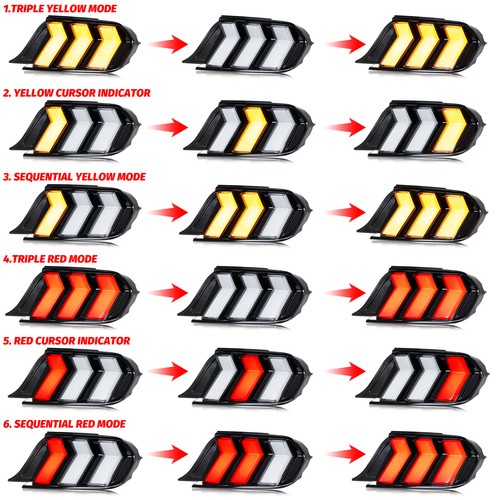 Luces traseras LED RGB para Ford Mustang 2015-2023 animación secuenciales - Imagen 4 de 5